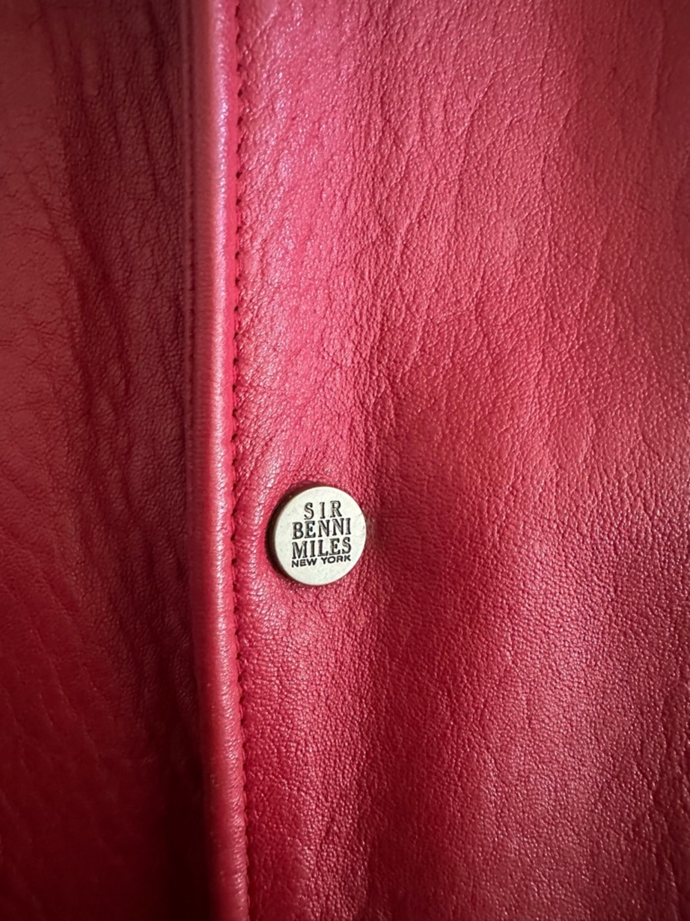 Sir Benni Miles Red Leather Patch Jacket XL MVP VIP Hustla Vintage Streetwear - Picture 13 of 15